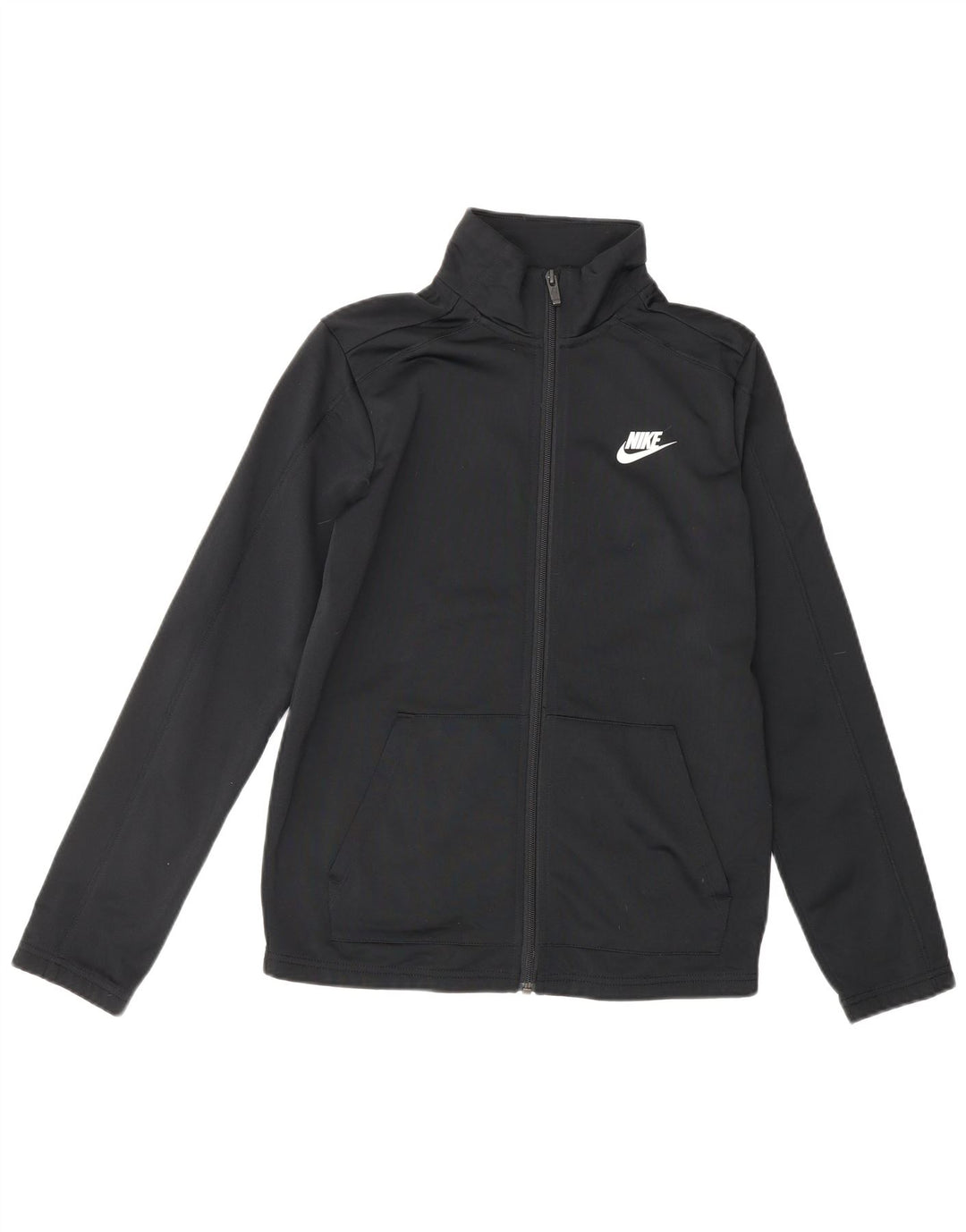 NIKE Jungen-Trainingsanzug-Top-Jacke, 12–13 Jahre, groß, schwarzes Polyester