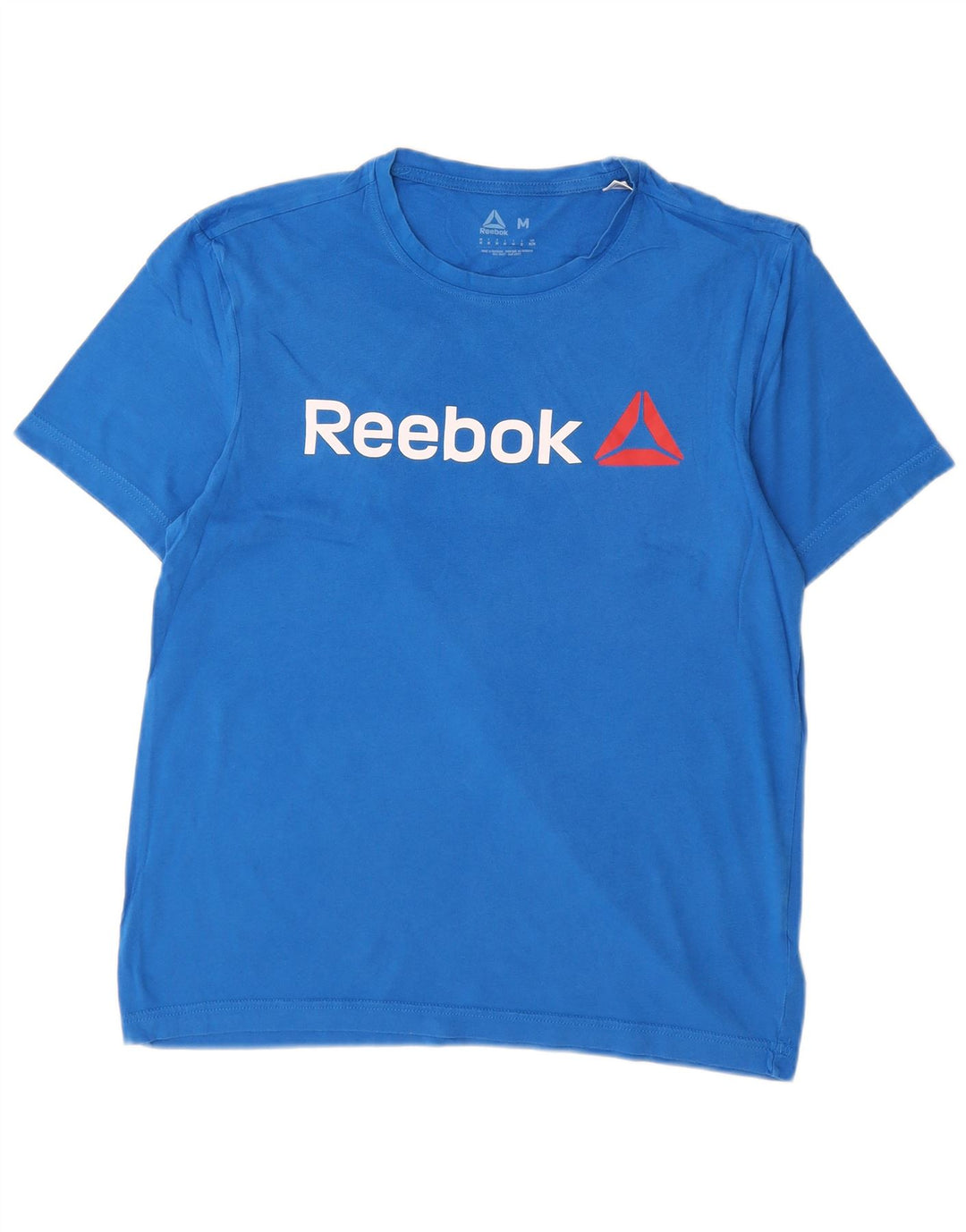 Reebok Herren Grafik-T-Shirt-Oberteil aus mittelblauer Baumwolle