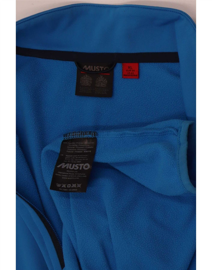 Musto Herren-Sweatshirt mit Reißverschluss am Hals, XL, blau, Polyester