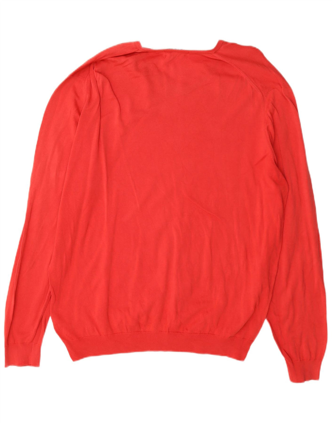 Massimo Dutti Herren-Pullover mit V-Ausschnitt, Größe L, Rot