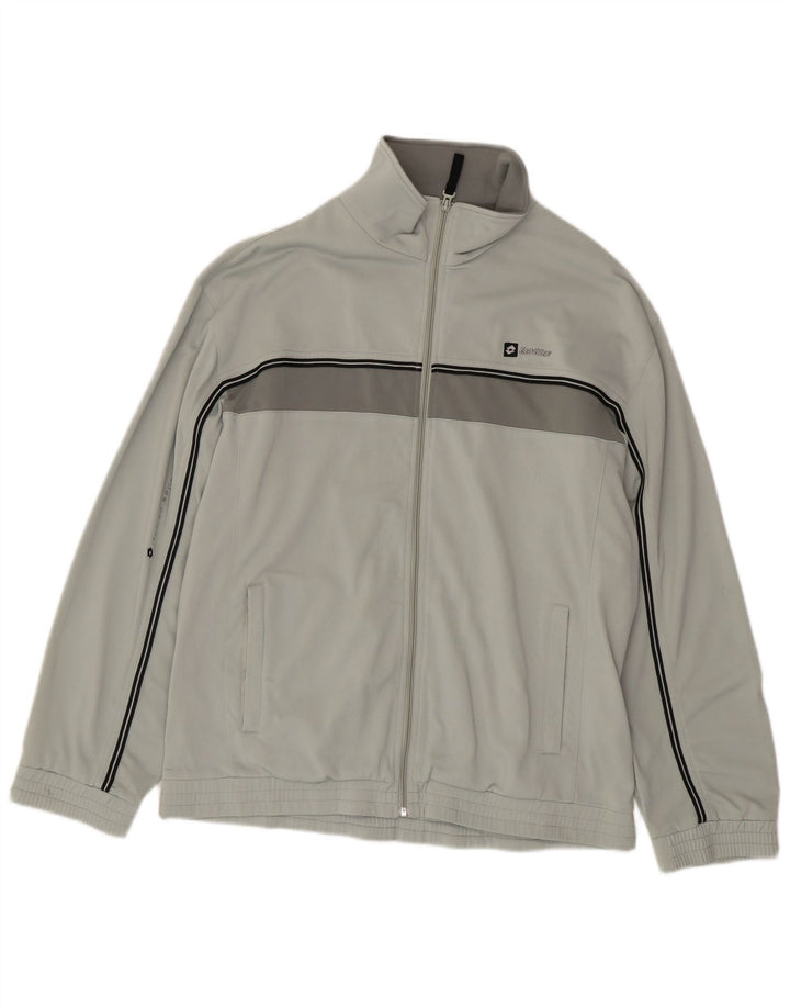 Lotto Herren-Trainingsanzug-Oberteil, Jacke, XL, Grau, Colourblock-Polyester