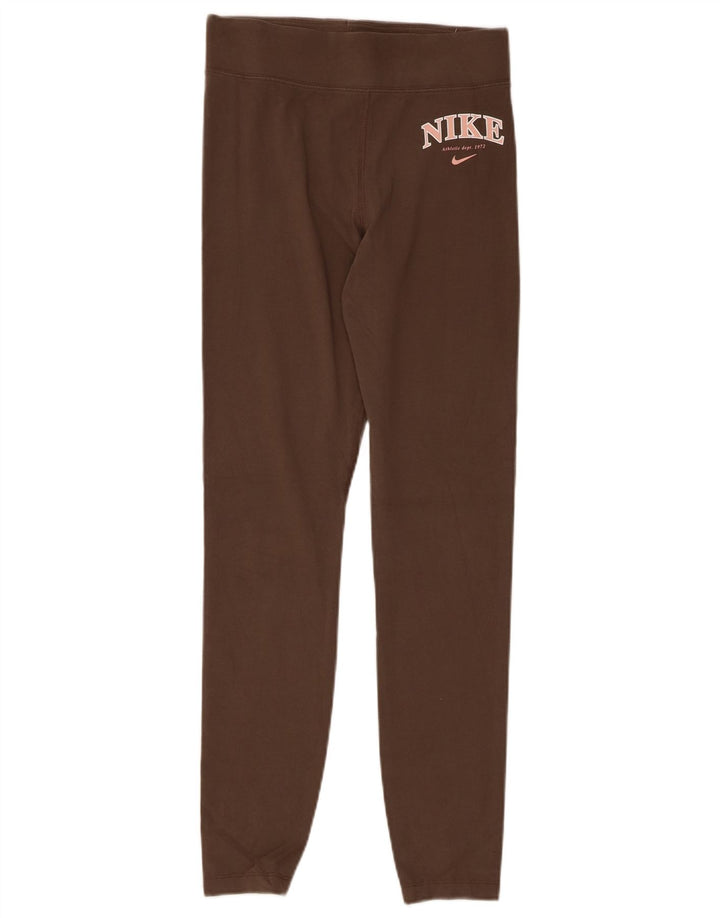 NIKE Damen Graphic Leggings UK 10 Small Graue Baumwolle