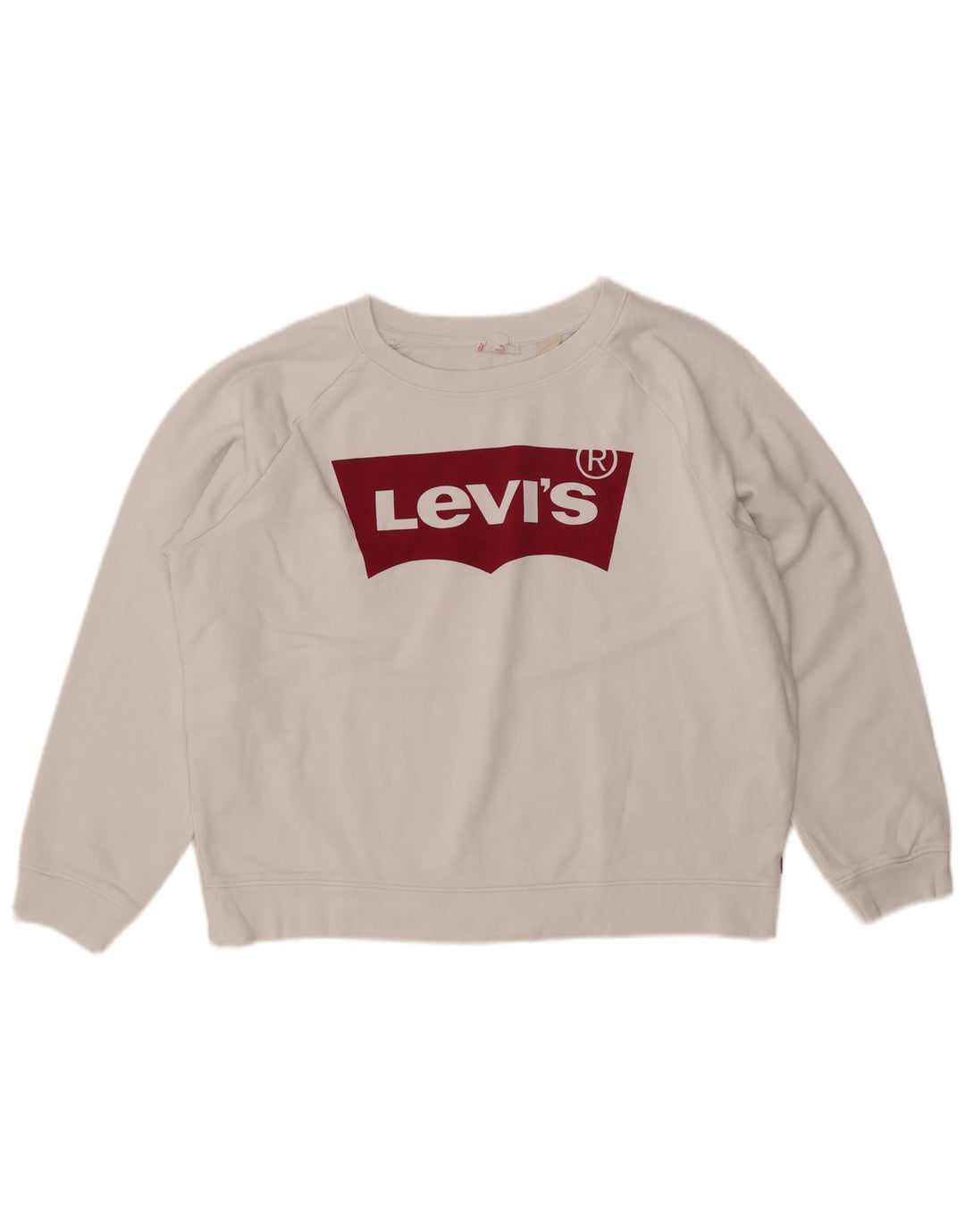 LEVI'S Damen-Sweatshirt in Übergröße mit Grafik, UK-Größe 40, Größe L, weiße Baumwolle