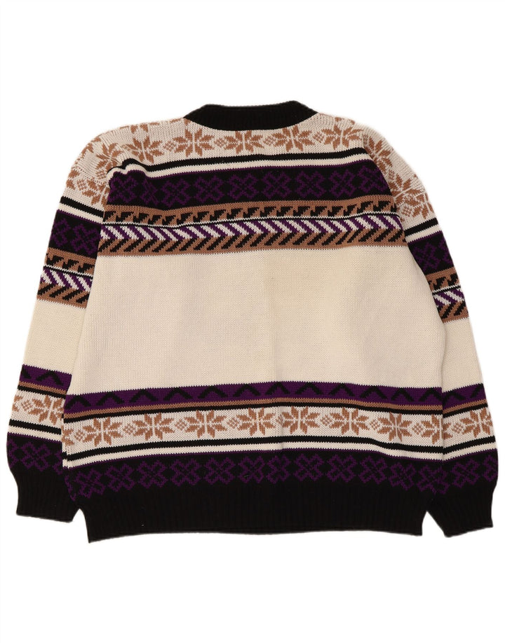 Vintage Herren Rundhalspullover Pullover XL Mehrfarbig Fair Isle