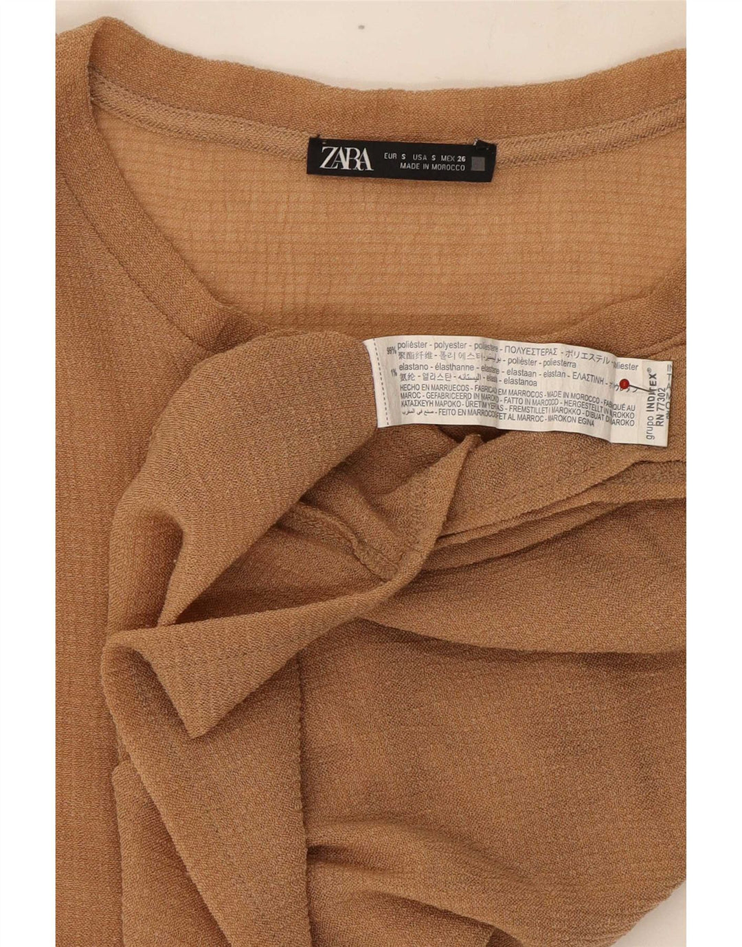 Zara Damen Crop Ärmelloses, übergroßes Blusenoberteil, UK 10, Small Beige