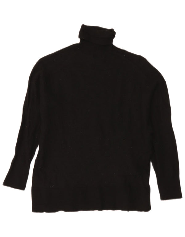 Massimo Dutti Damen-Pullover mit Rollkragen, UK 14, mittelschwarze Wolle