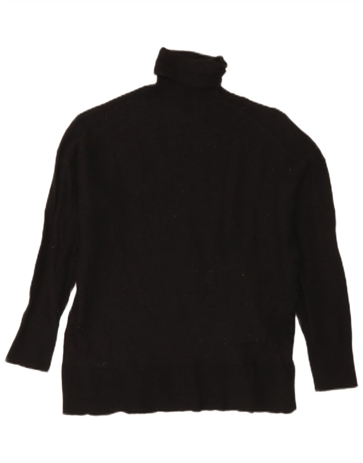 Massimo Dutti Damen-Pullover mit Rollkragen, UK 14, mittelschwarze Wolle