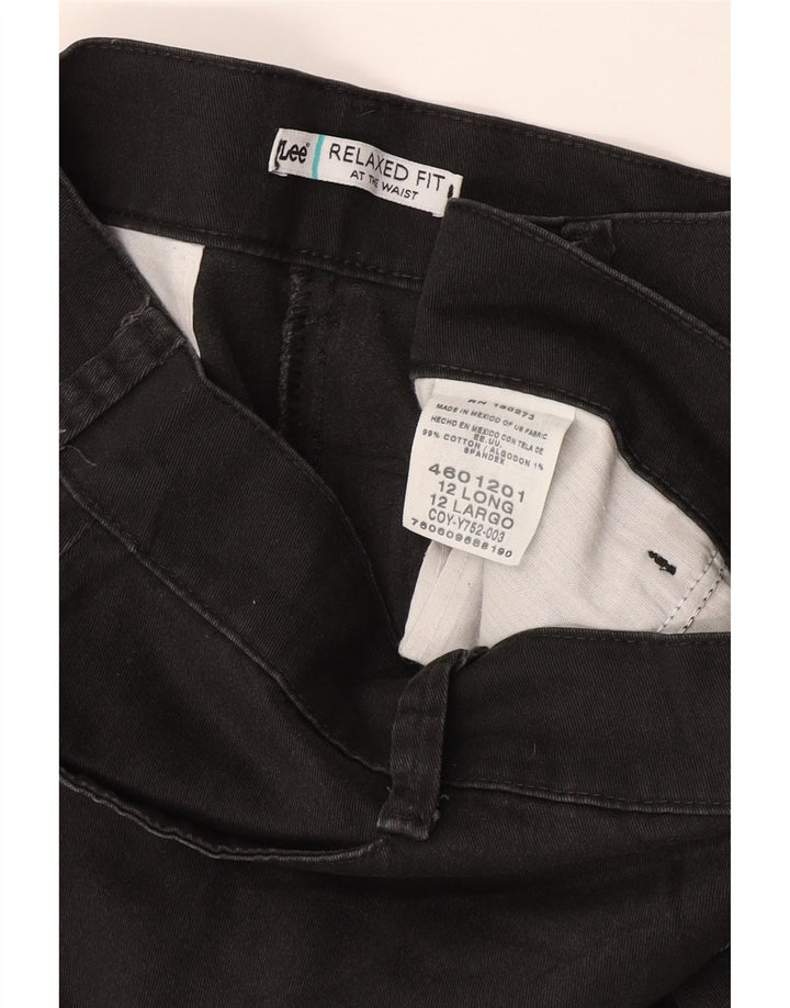 LEE Damen-Freizeithose mit entspannter Passform, US 12, Größe L, W34, L32, schwarze Baumwolle