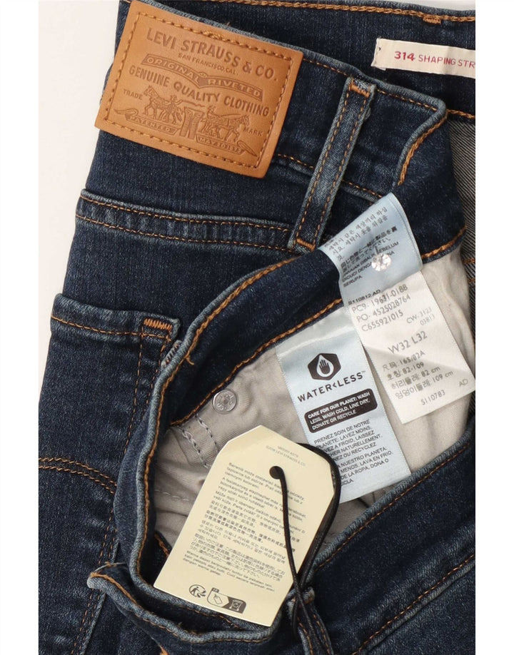 Levi's Damen 314 Shaping Straight Jeans W32 L32 Marineblaue Baumwolle