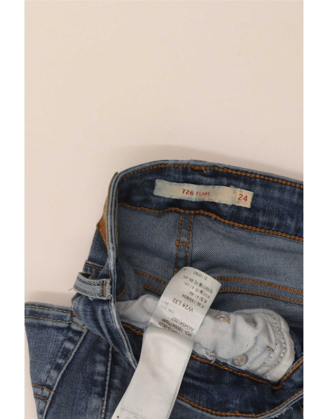 Levi's Damen 726 Flared Jeans W24 L32 Blaue Baumwolle