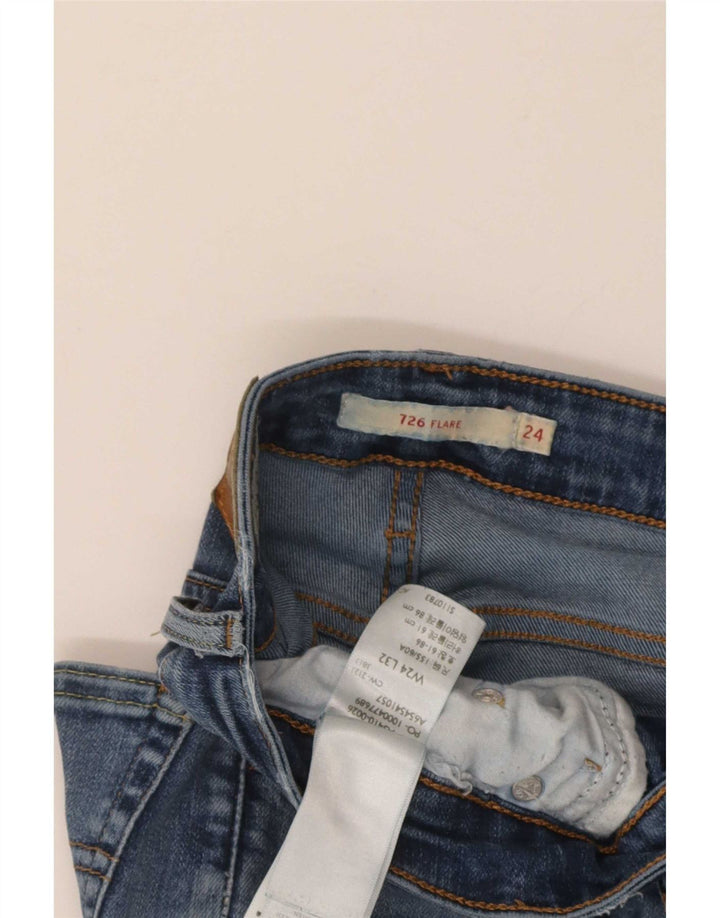 Levi's Damen 726 Flared Jeans W24 L32 Blaue Baumwolle