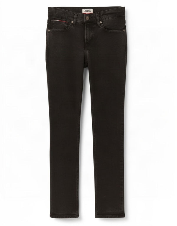 Tommy Hilfiger Damen Slim Jeans W29 L30 Schwarz Baumwolle