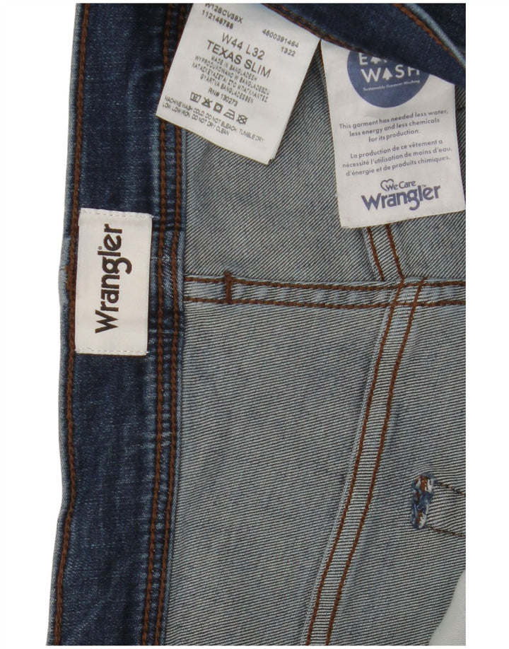 Wrangler Herren Texas Slim Jeans W44 L32 Blaue Baumwolle