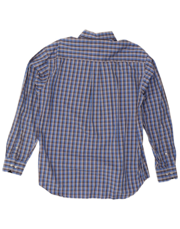 Adidas Herren-Hemd, Größe 41, mittelblau, kariert, Baumwolle