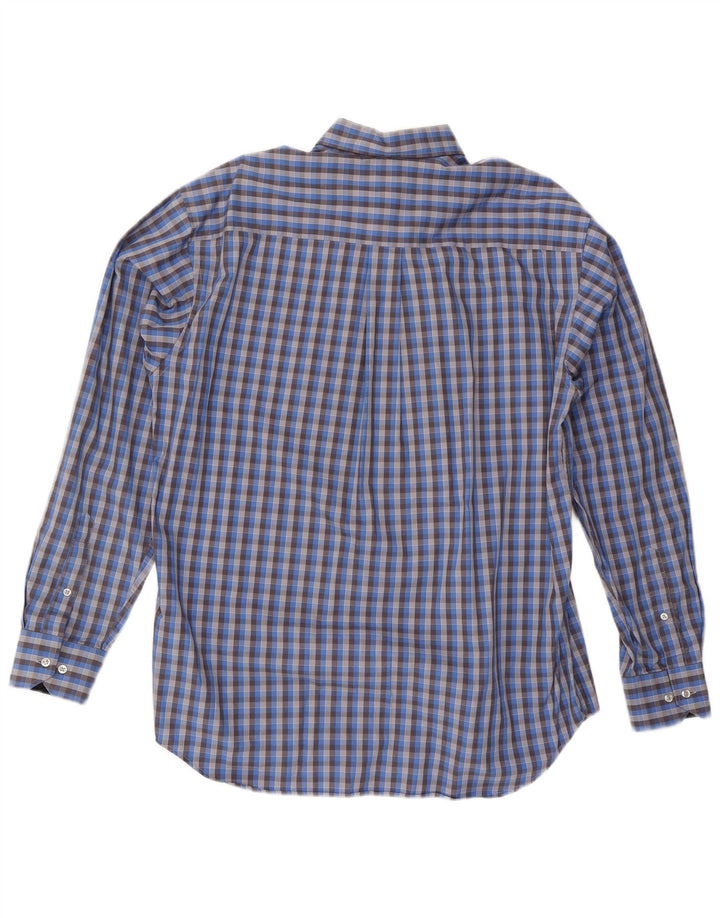 Adidas Herren-Hemd, Größe 41, mittelblau, kariert, Baumwolle