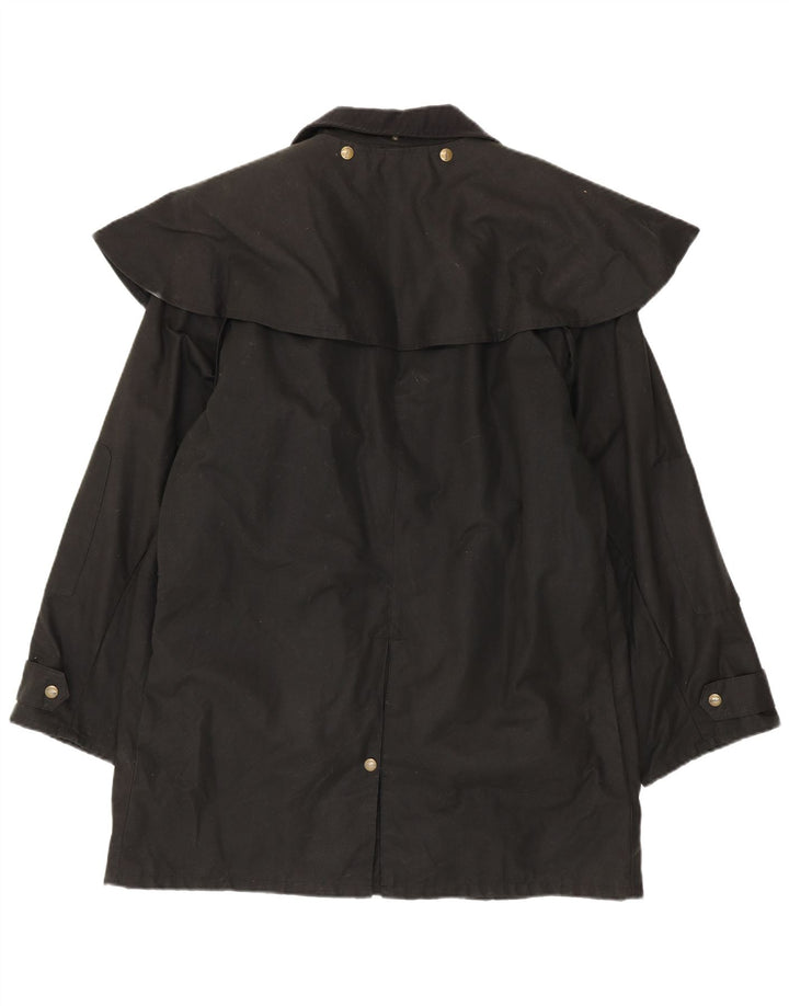 Koolah Damen Übergroßer Capelet-Mantel aus gewachster Baumwolle, UK 14, Mittelschwarz