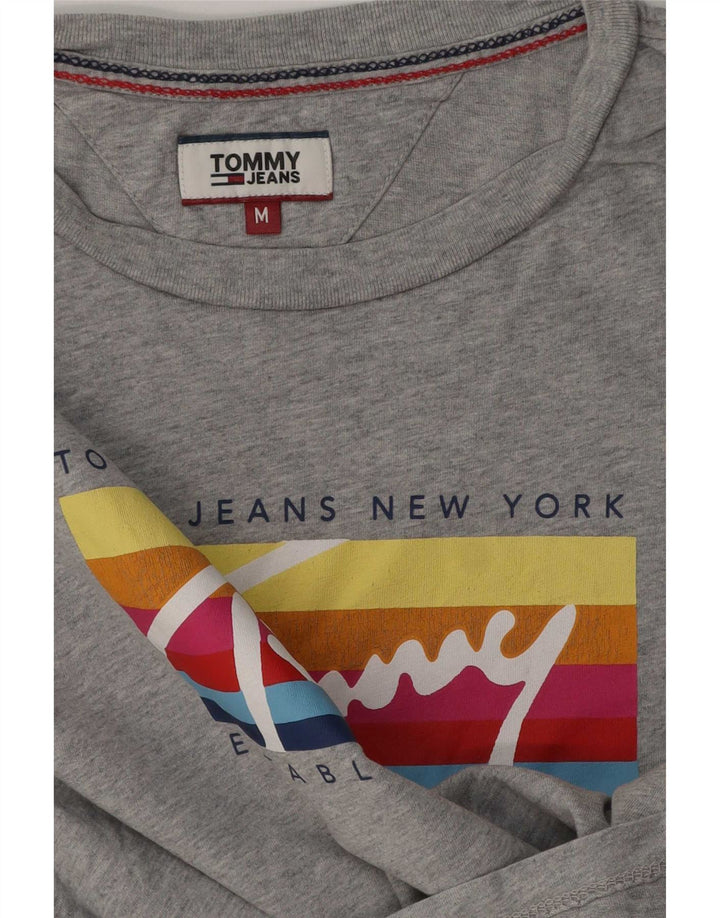 Tommy Hilfiger Damen T-Shirt mit Grafik, UK 14, Mittelgrau