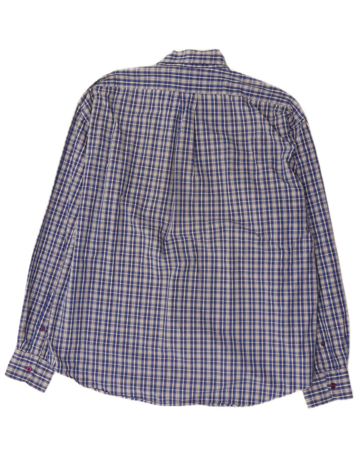 Yves Saint Laurent Herrenhemd, groß, blau kariert, Baumwolle
