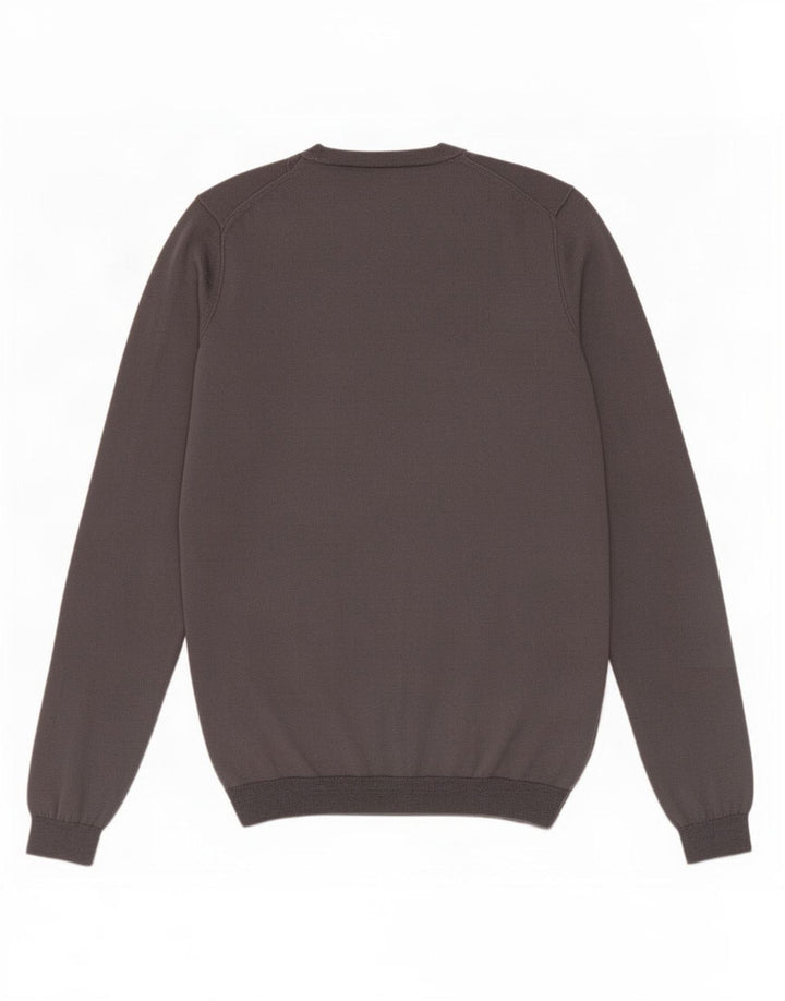 Calvin Klein Jeans Herren-Pullover mit V-Ausschnitt aus mittelgrauer Wolle