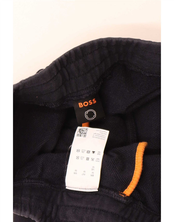 Hugo Boss Herren-Sportshorts aus mittelblauer Baumwolle in Marineblau