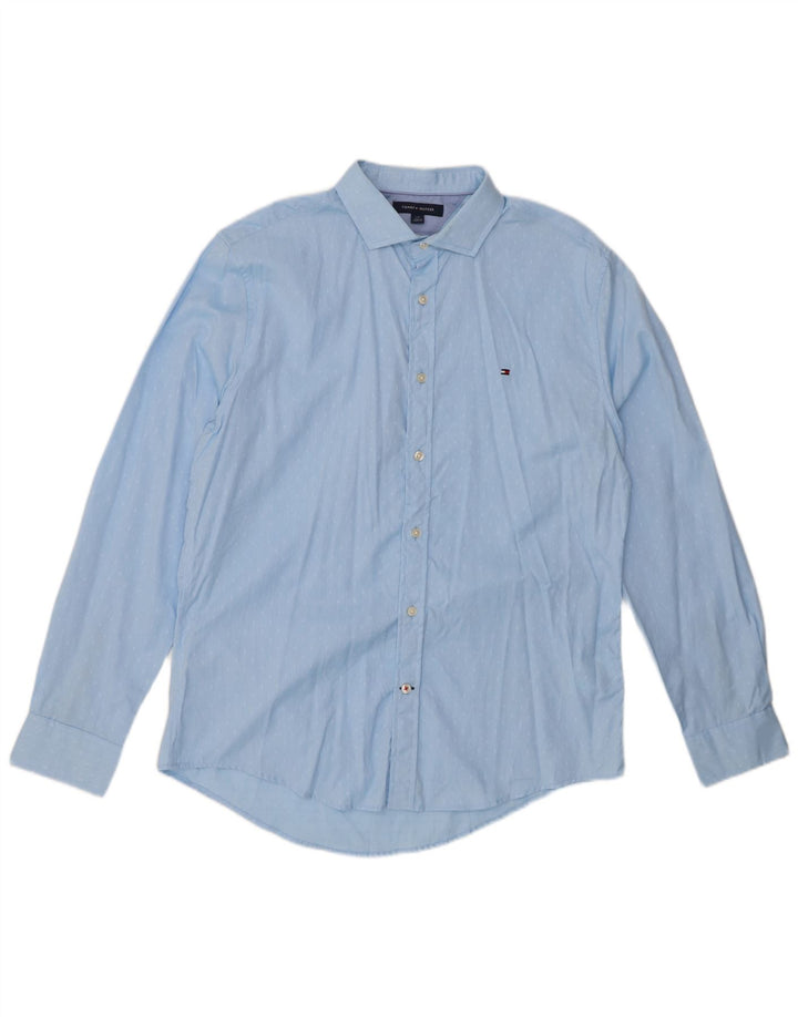 TOMMY HILFIGER Herren Grant Fit Hemd Große blaue Argyle/Diamant-Baumwolle