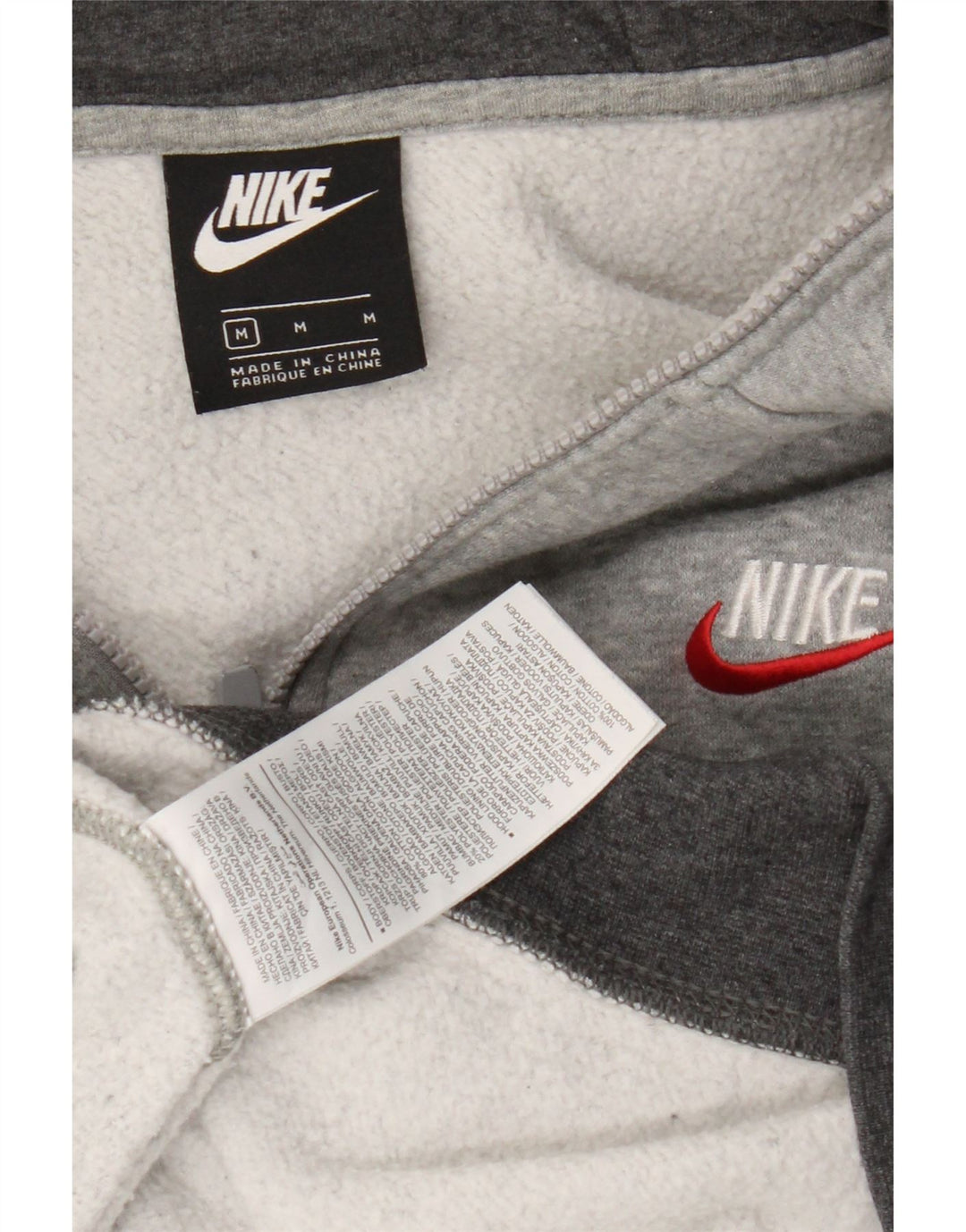 Nike Herren-Kapuzenpullover mit Reißverschluss, mittelgrau gefleckte Baumwolle