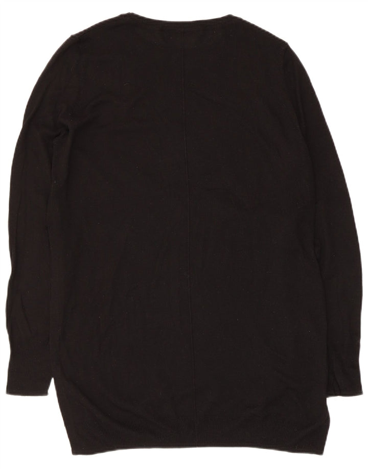 Zara Damen-Pullover mit U-Boot-Ausschnitt, UK 12, mittlere schwarze Viskose