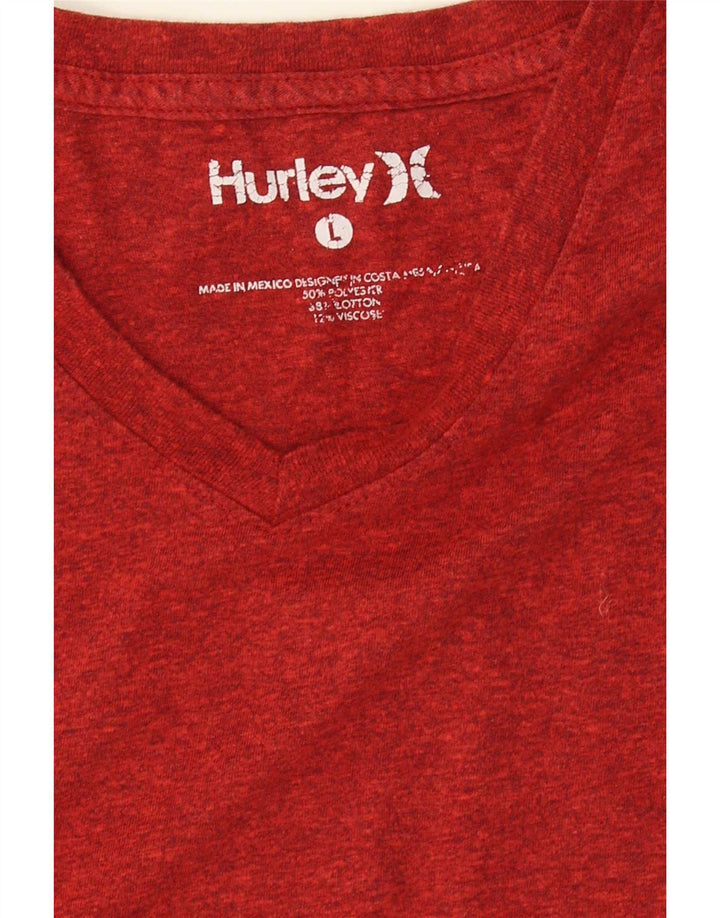 Hurley Herren-T-Shirt-Oberteil, großes, rot geflecktes Polyester