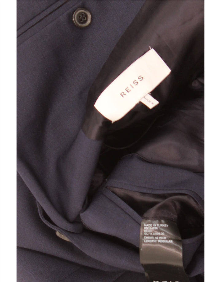 Reiss Herren-Blazer mit 2 Knöpfen, UK 40, große marineblaue Wolle
