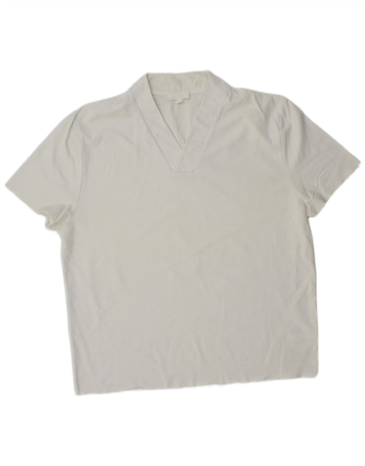 Cos Herren-T-Shirt-Oberteil aus mittelweißer Baumwolle