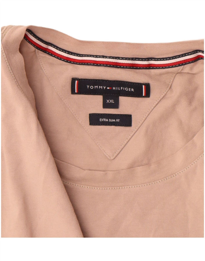 TOMMY HILFIGER Herren Extra Slim T-Shirt Top 2XL Beige Baumwolle