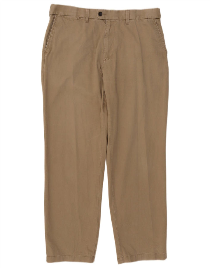 Marks & Spencer Herren-Anzughose in normaler Passform, W36, L31, Beige, Baumwolle