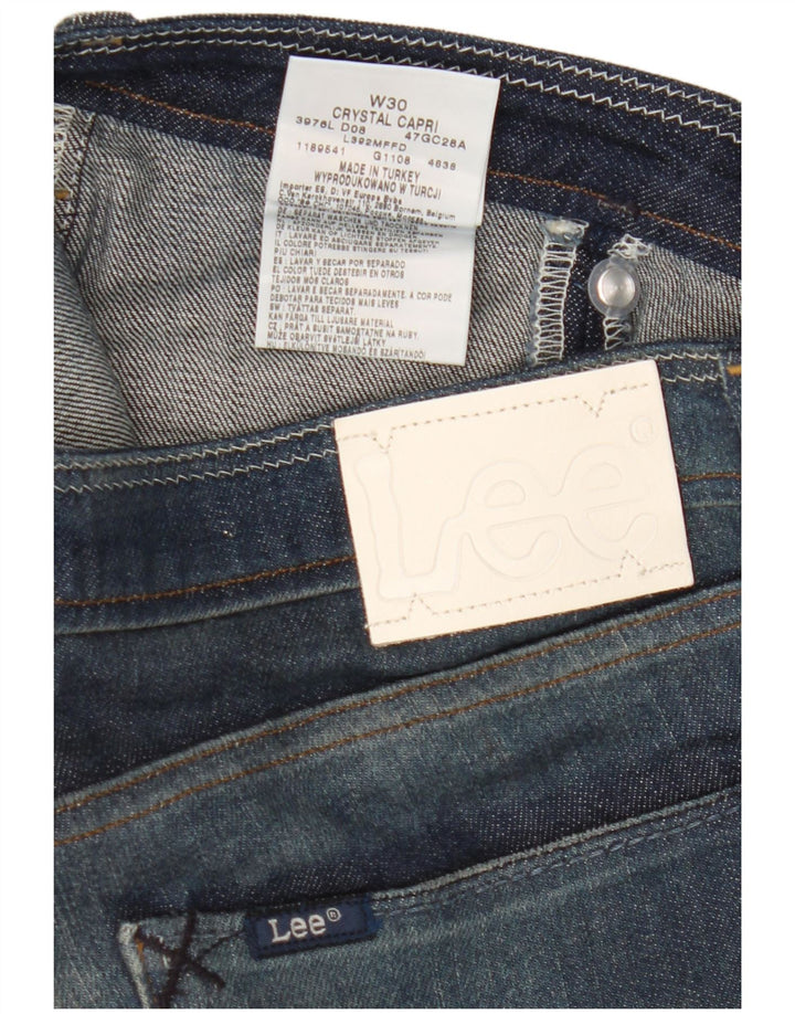Lee Damen Crystal Capri Jeans W30 L16 Marineblau Baumwolle