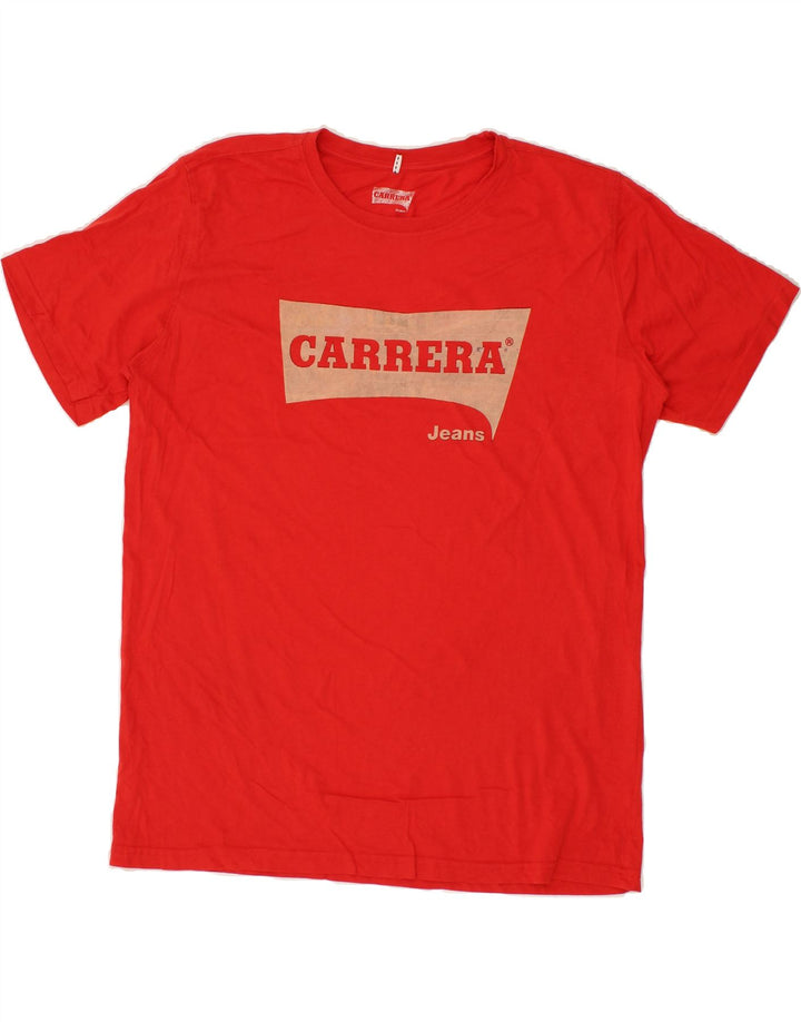 CARRERA Mens Graphic T-Shirt Top Large Red Vintage Carrera and Second-Hand Carrera from Messina Hembry 