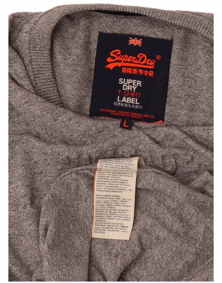 Superdry Herren Graphic Top Langarm Large Grau Baumwolle