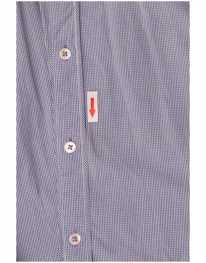 Ted Baker Herrenhemd Größe 6 2XL Marineblau kariert