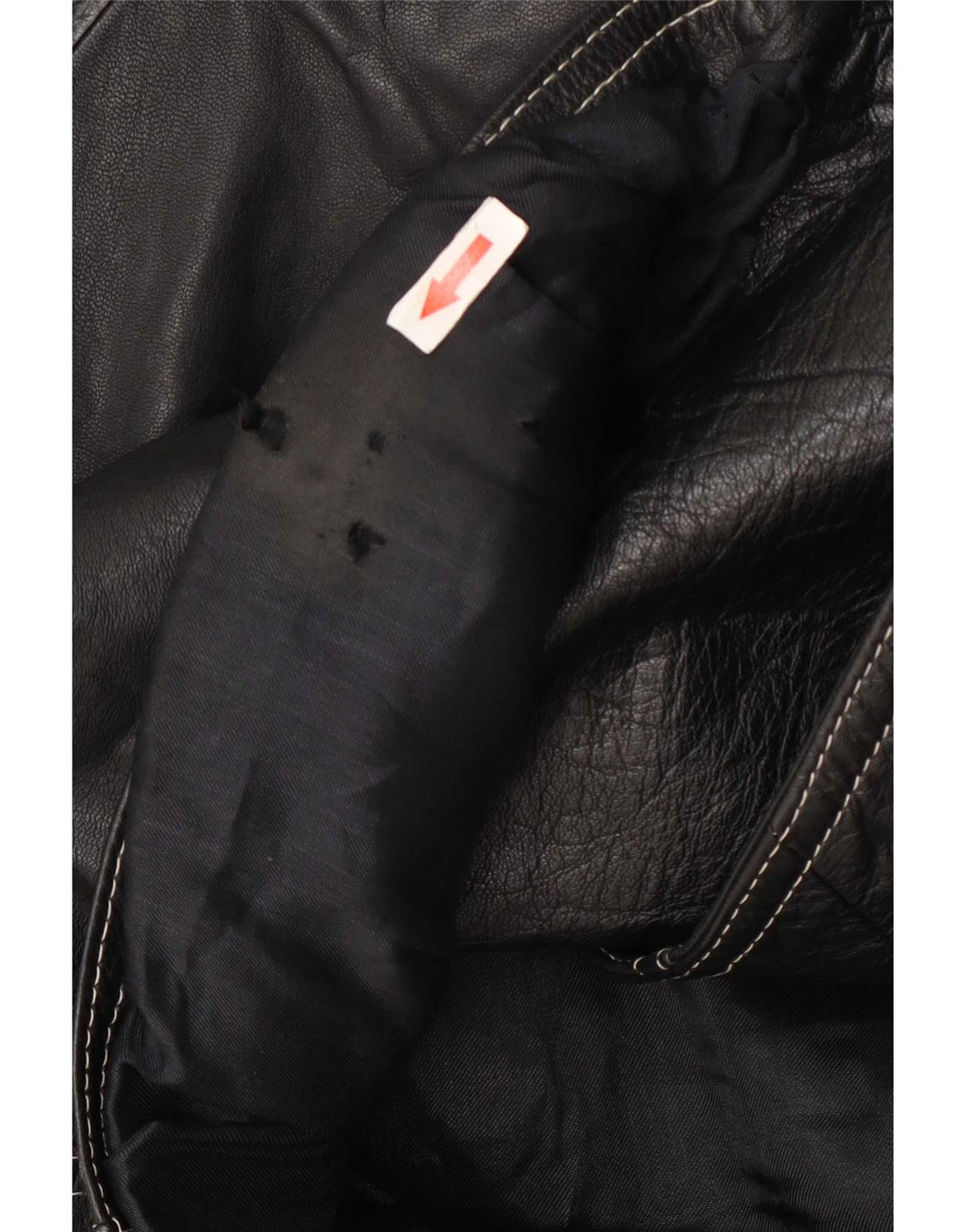 Vintage Damen Biker Lederjacke IT 48 XL Schwarz