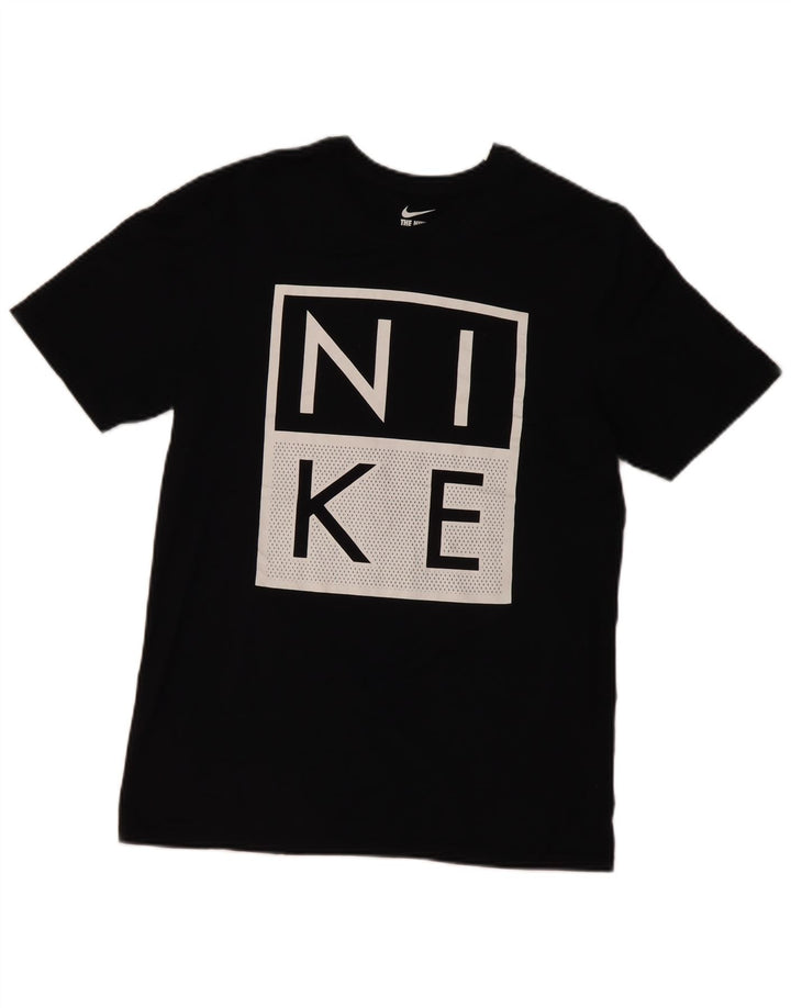 Nike Herren-T-Shirt mit Grafik, mittelgroß, schwarze Baumwolle