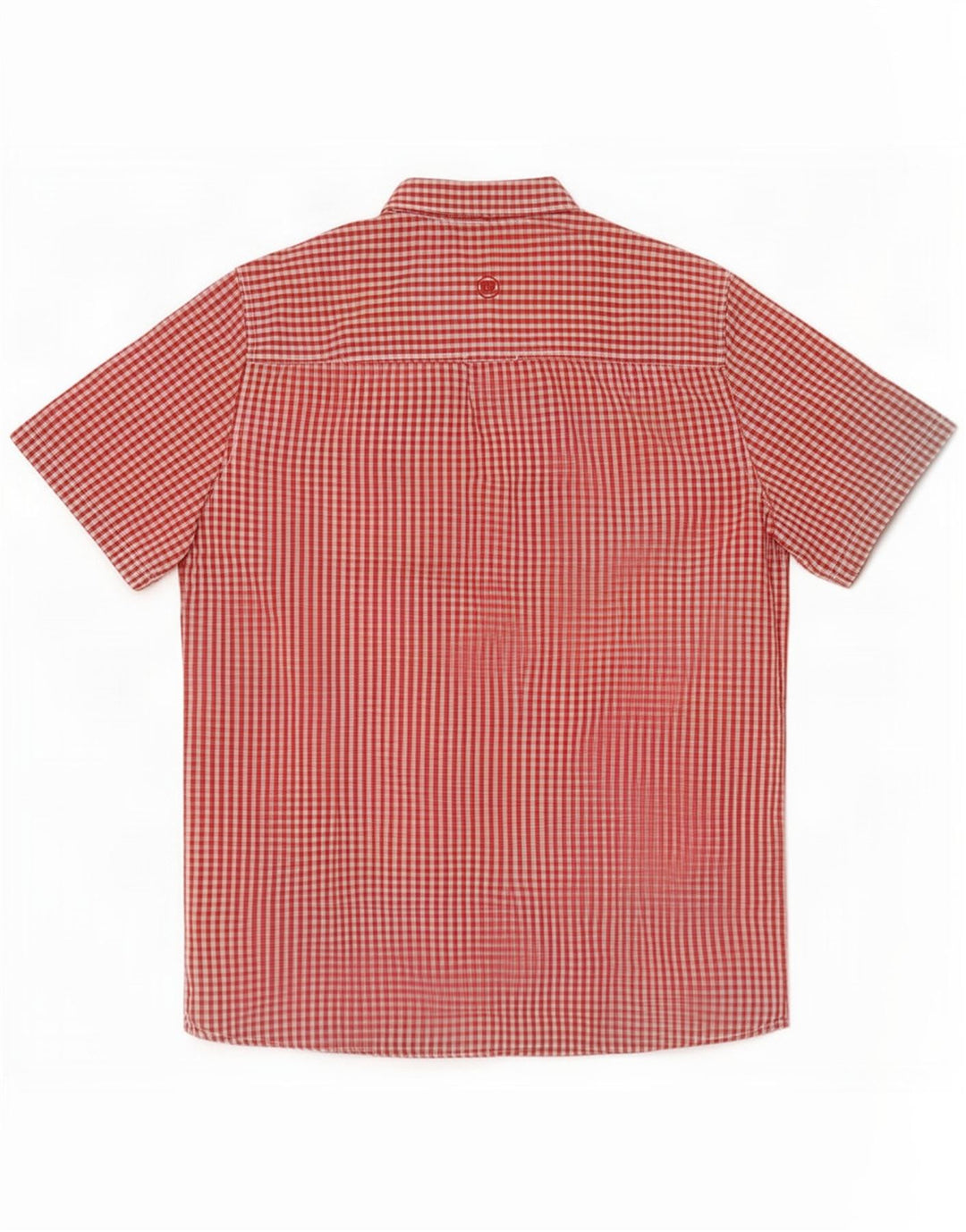 Fat Face Herren-Hemd, kurzärmelig, klassische Passform, großes rotes Gingham-Baumwolle