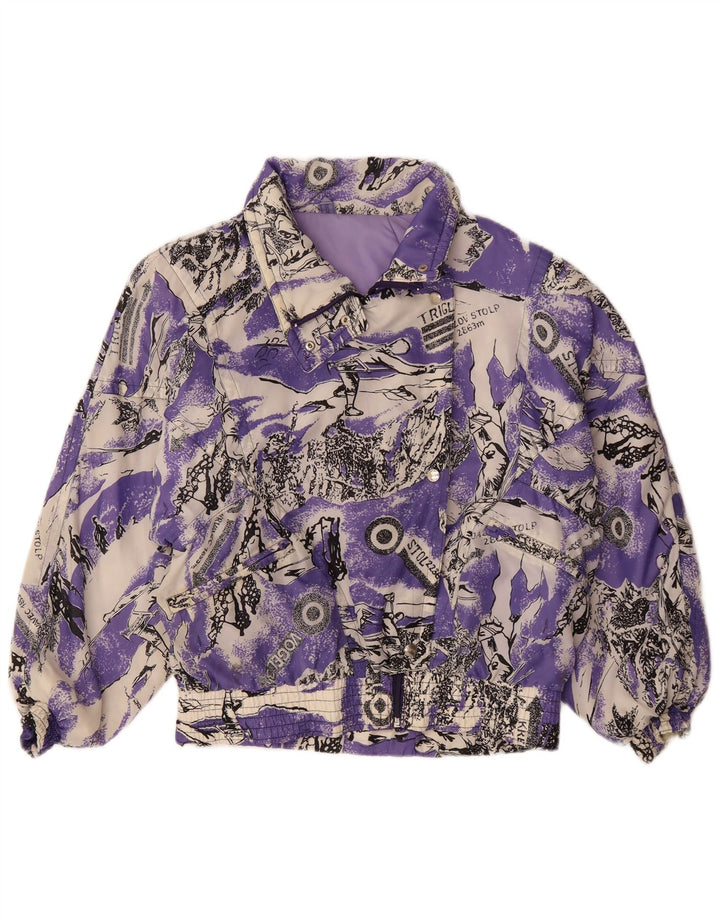 YASSA Womens Graphic Skijacke UK 18 XL Lila Farbblock