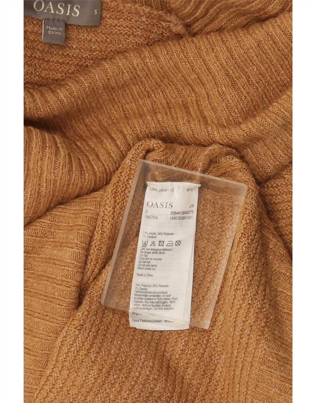 Oasis Damen-Pullover mit Rollkragen, übergroß, Gr. 10, Größe S, Beige, Acryl