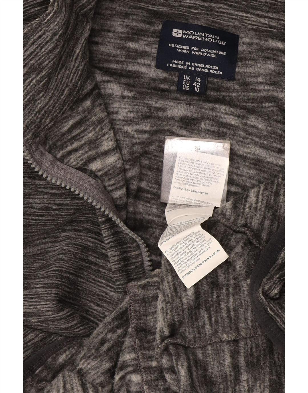 Mountain Warehouse Fleecejacke für Damen, UK 14, Größe L, grau meliert, Polyester