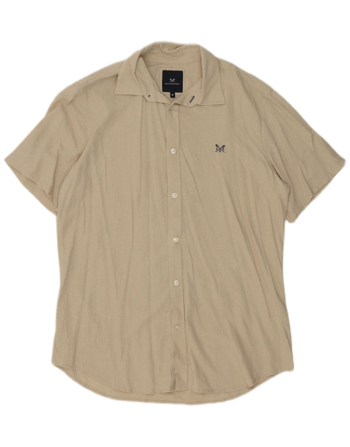 Crew Clothing Herrenhemd Mittelbeige Leinen