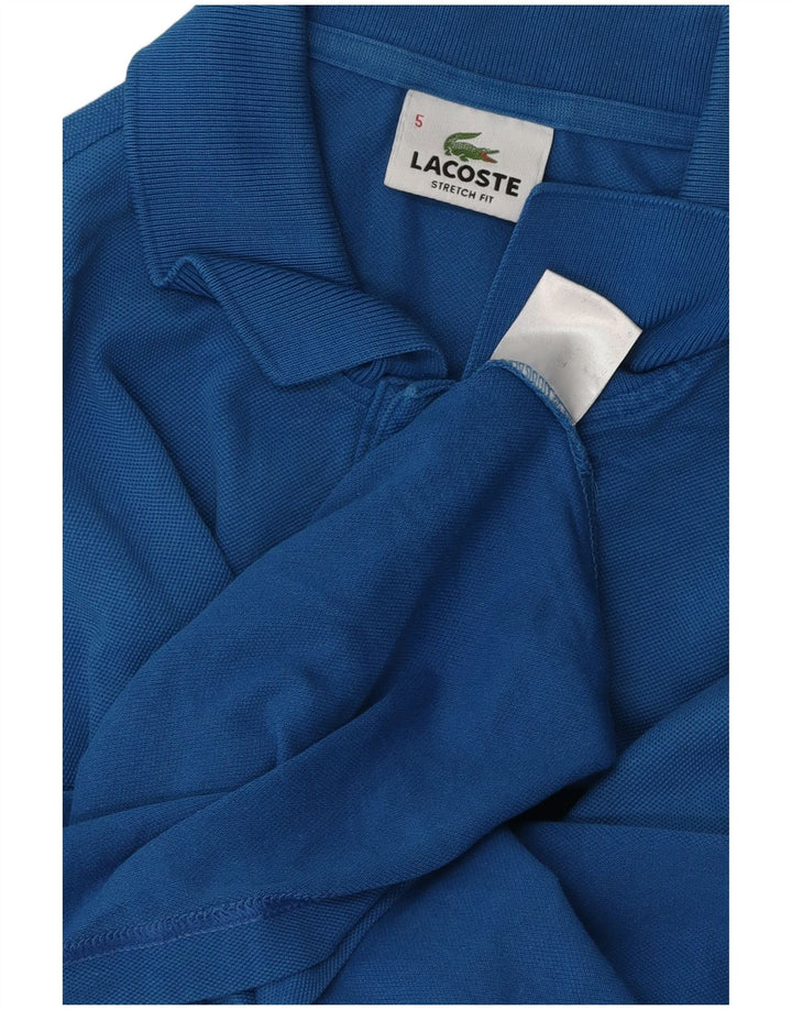 LACOSTE Herren-Poloshirt, Größe 5, große blaue Baumwolle