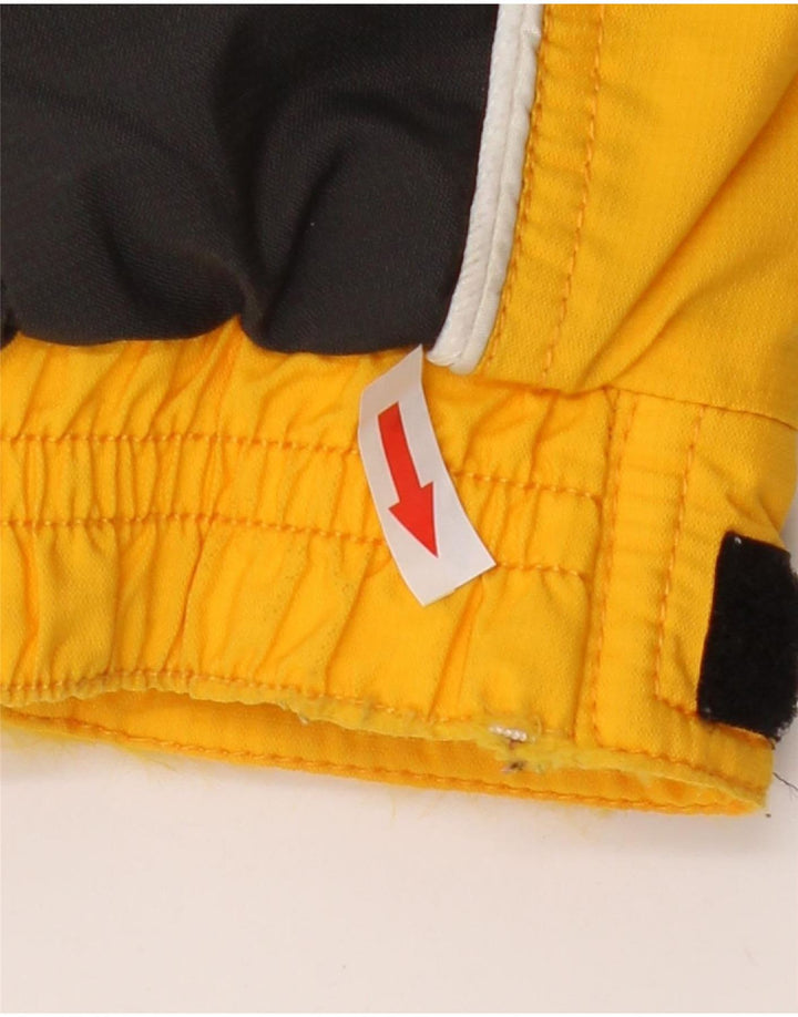 Vintage Herren wasserdichte Skijacke IT 48 Mittelgelb Farbblock