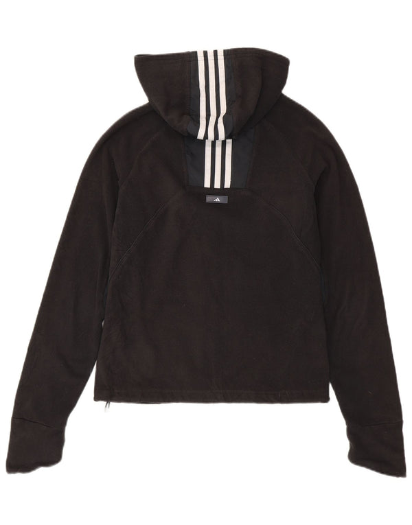 Adidas Damen Clima 365 Kapuzen-Fleecejacke UK 12 Mittelschwarz Farbblock