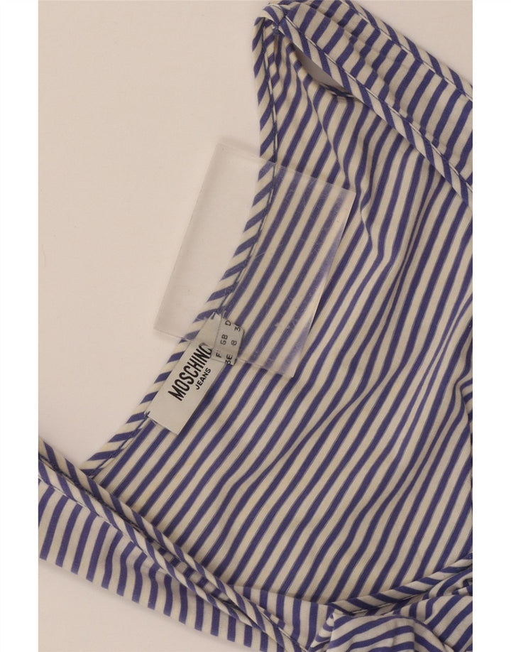 Moschino Damen-Sommerkleid, Gr. 8, klein, blau geblümt