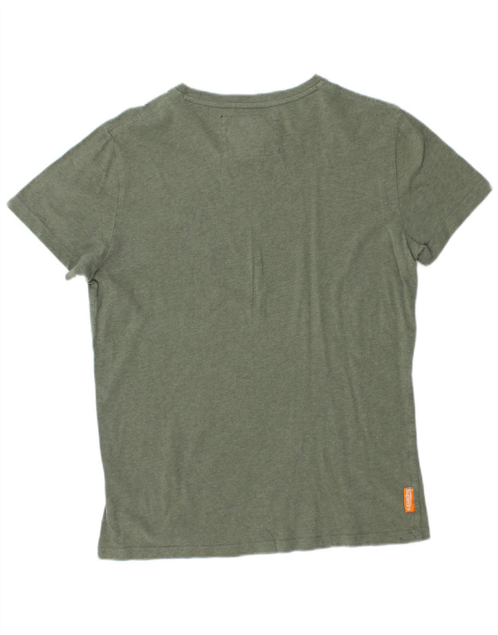 Superdry Herren T-Shirt Top Small aus grüner Baumwolle