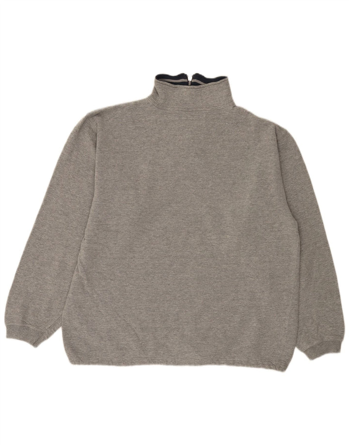 CHAMPION Herren-Sweatshirt mit Reißverschluss am Hals, groß, aus grauer Baumwolle
