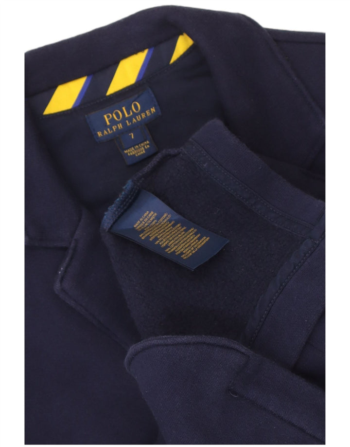 Polo Ralph Lauren Jungen-Blazer mit 2 Knöpfen, 6–7 Jahre, marineblaue Baumwolle